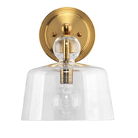Hudson Brass Wall Sconce - Sconce Installed | Bone & Brass