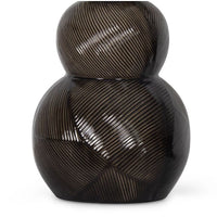 Hugo Black Ceramic Table Lamp base with textured, dark earthenware and a luxurious finish.