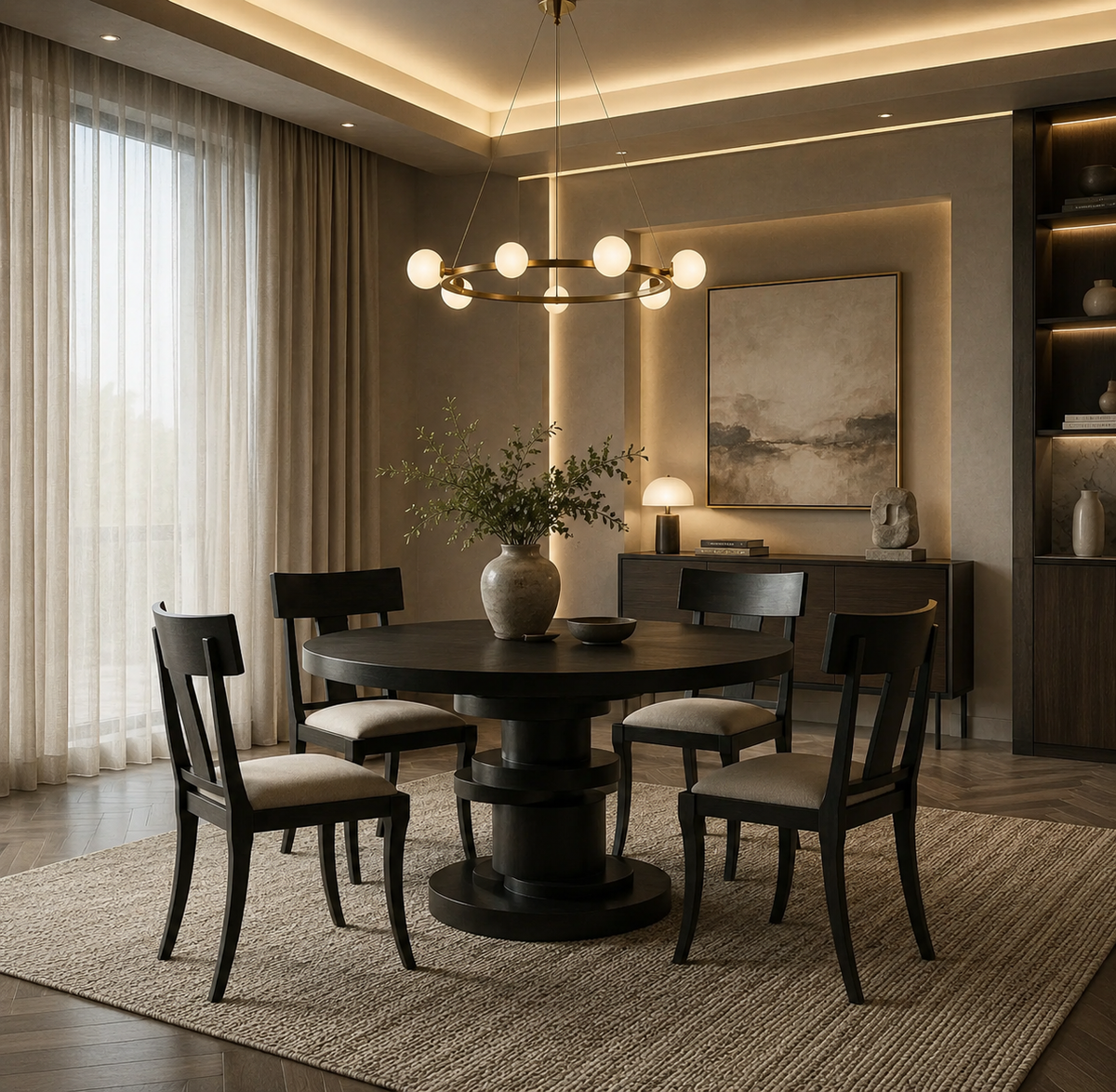 Hugo Dining Table Hand Rubbed Black