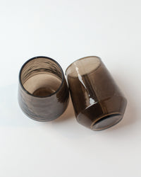 Pair of Hammered Glass Stemless Tumblers