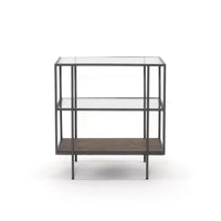 Bryson Dark Iron & Glass Nightstand