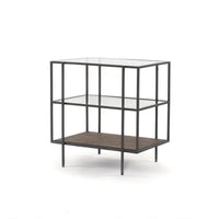 Bryson Dark Iron & Glass Nightstand