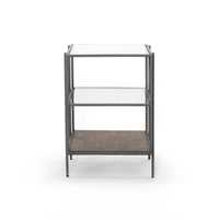 Bryson Dark Iron & Glass Nightstand