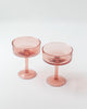 Handblown Hammered Coupe Cocktail Glass Pair