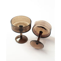 Handblown Hammered Coupe Cocktail Glass Pair