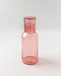Handblown Hammered Glass Carafe with Lid