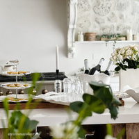 Vida Alegria Rectangular Tray Handles White - Tray Side View | Bone & Brass