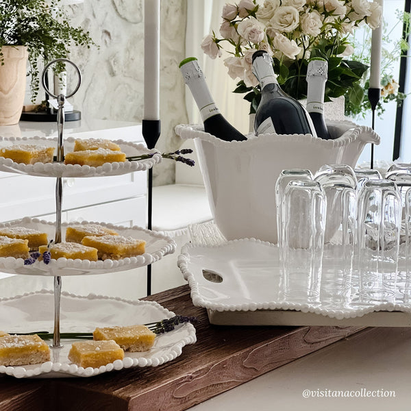 Vida White Alegria Ice Bucket - Ice Bucket Detail | Bone & Brass