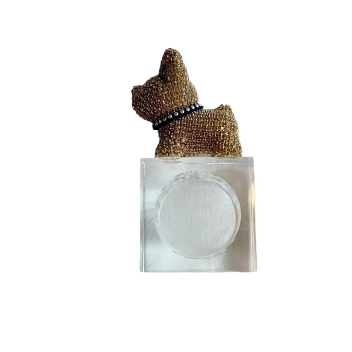 Gold Rhinestone Dog Napkin Ring