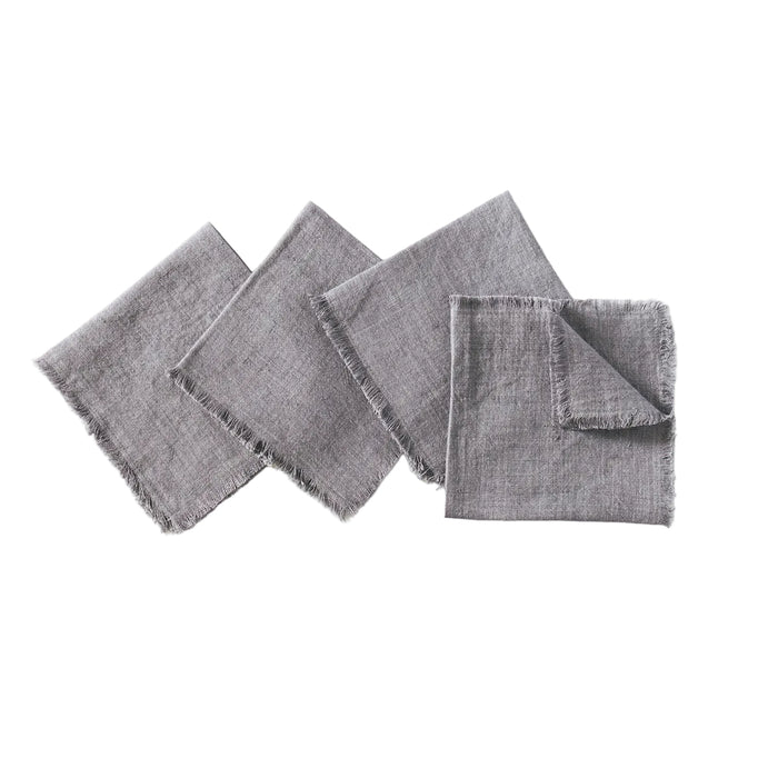 Set of gray napkins on a white background