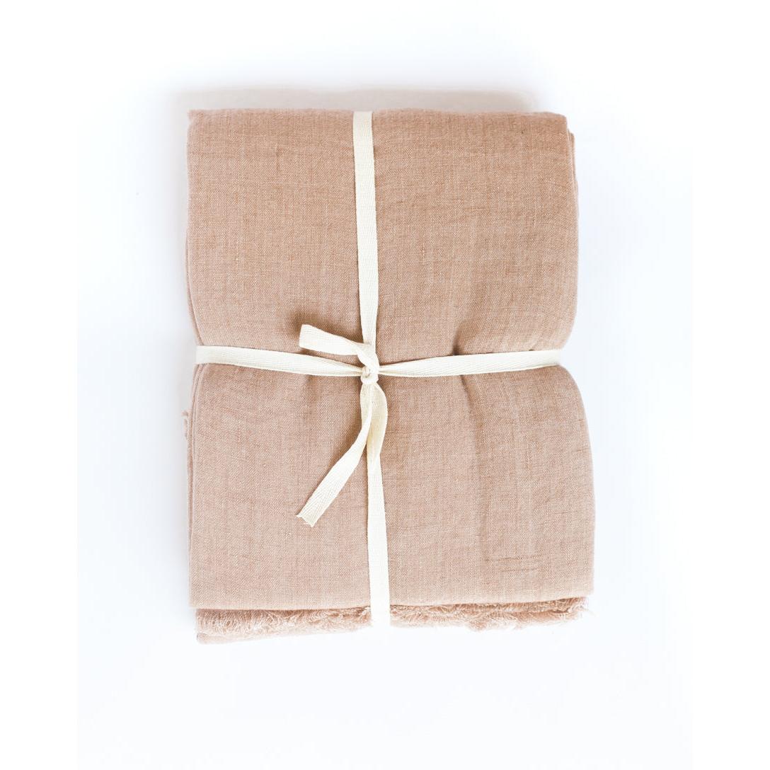 Stone Washed Linen Throw Blanket