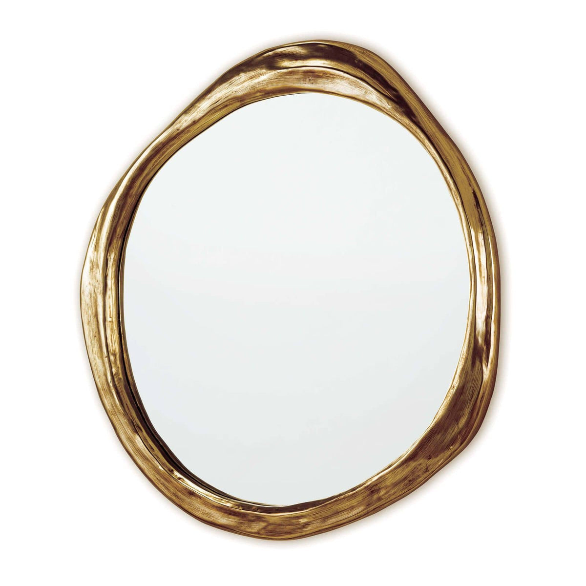Ibiza Mirror with an organic, undulating antique gold frame.