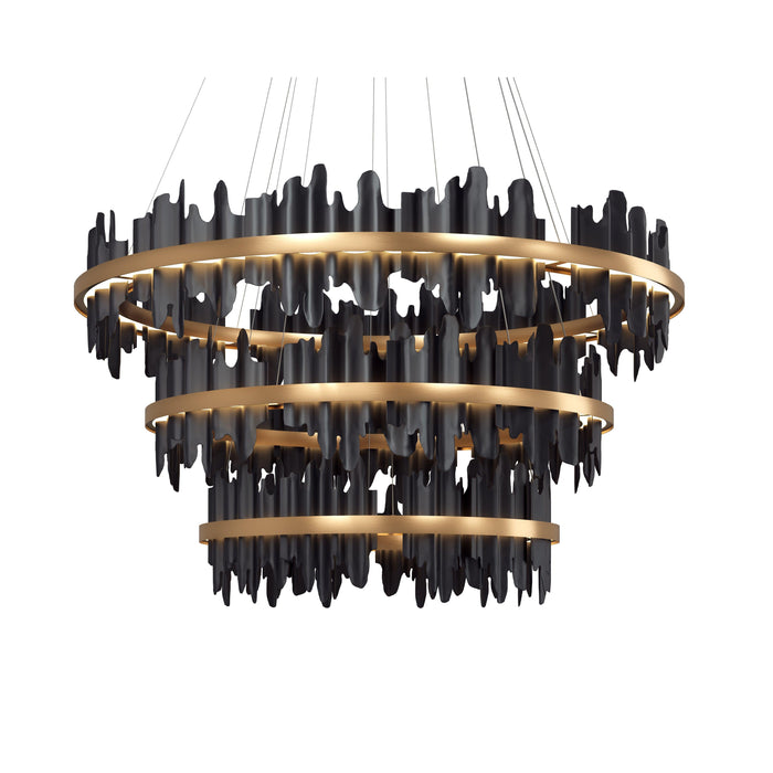 Icarus Black & Gold Chandelier - Large | Bone & Brass