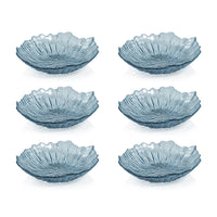 Icy Sapphire Blue Glass Bowls, Set 6 - Bowl Side View | Bone & Brass