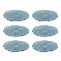 Icy Sapphire Blue Glass Charger Plate, Set 6 - Charger View | Bone & Brass