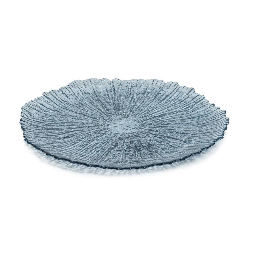 Icy Sapphire Glass Dinner Plates, Set of 6 | Bone & Brass