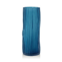 Indigo Blue Glass Vase - Vase Top View | Bone & Brass
