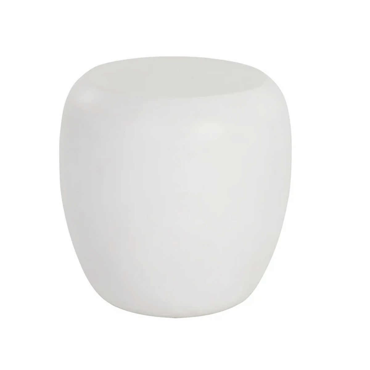 White Concrete Outdoor End Table | Bone & Brass