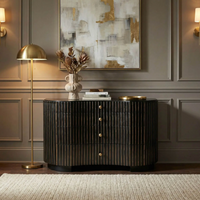 Irene Curved Fluted Hand Rubbed Black Dresser