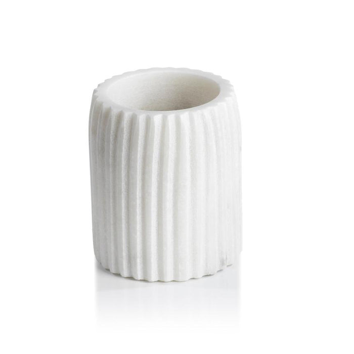 Ivory Bathroom Counter Decorative Tumbler | Bone & Brass