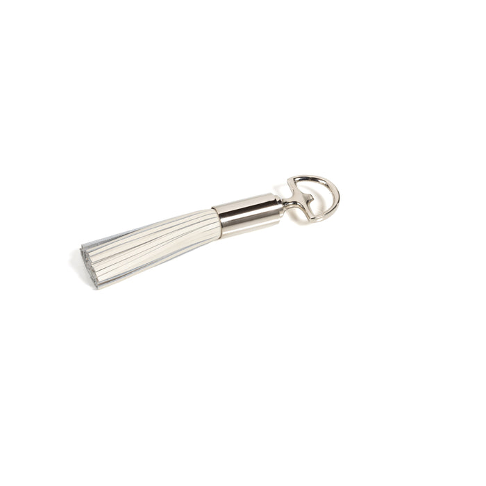 Ivory Leather Tassel Nickel Bottle Openers, Set 2 | Bone & Brass