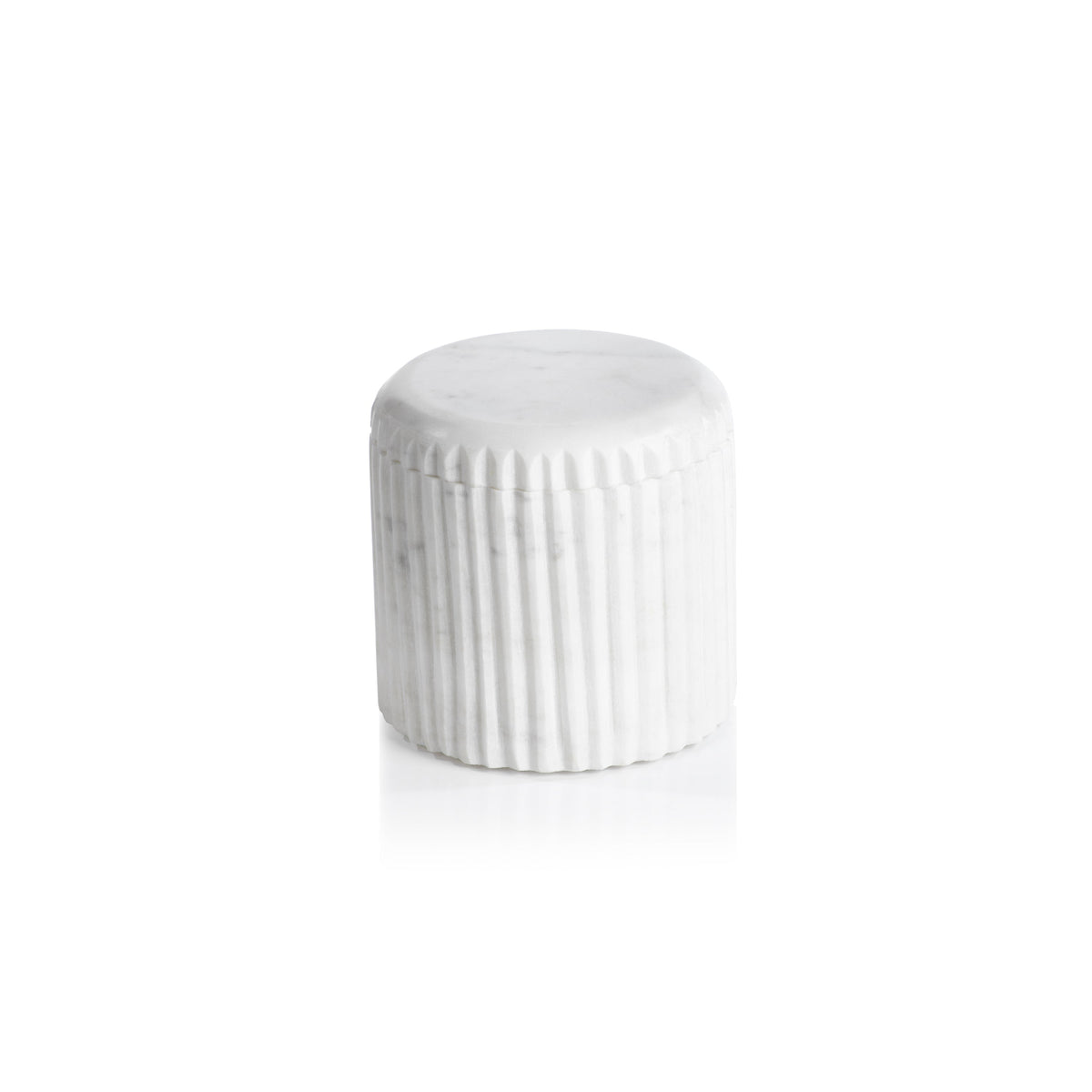 Ivory Marble Lidded Apothecary Jar - Jar Lid Detail | Bone & Brass