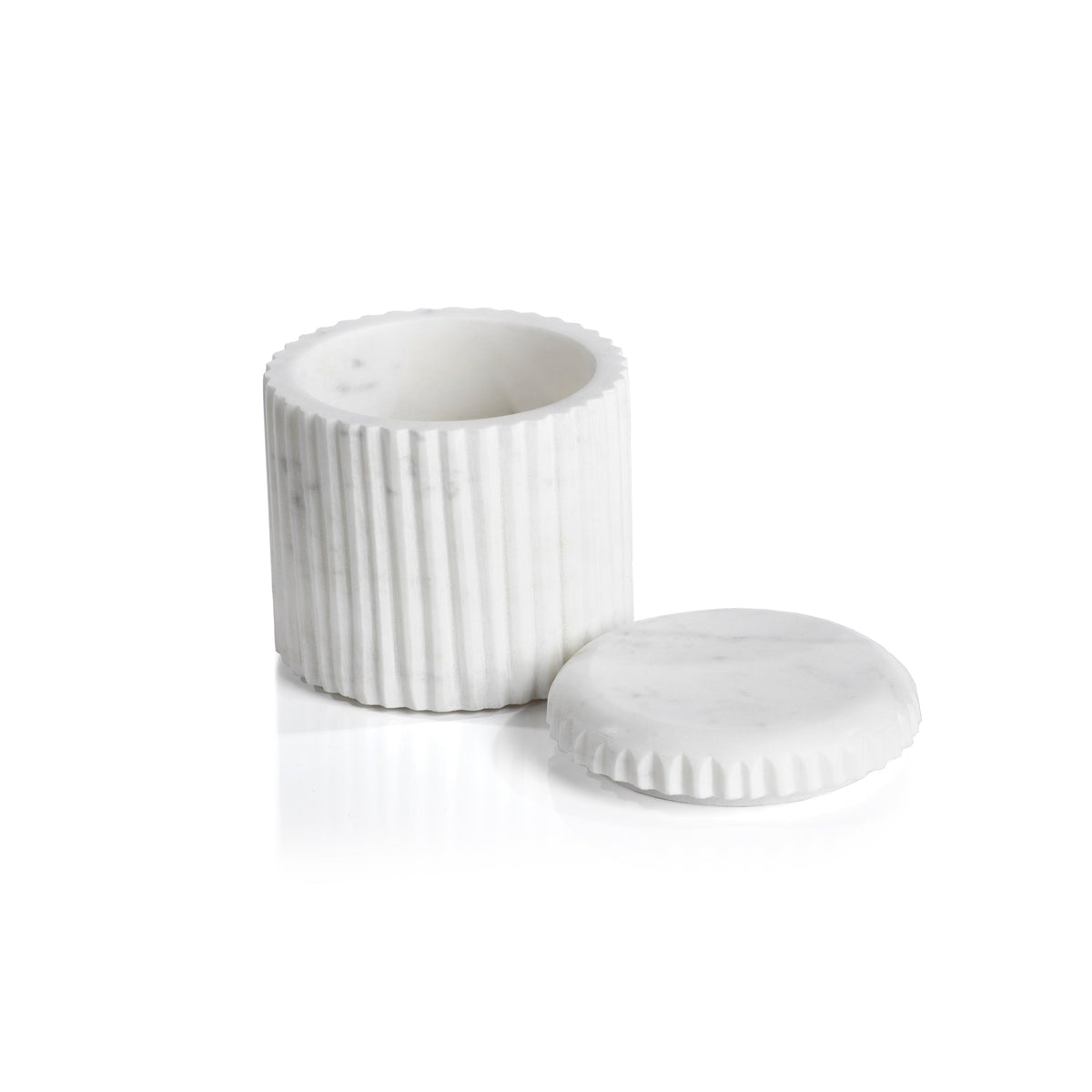 Ivory Marble Lidded Apothecary Jar | Bone & Brass