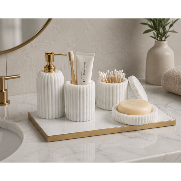 Ivory Marble Soap Dish - Soap Dish Detail | Bone & Brass