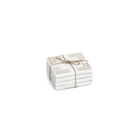 Ivory Square Marble Coasters w/ Gold Inlay, Set 4 - Coaster Detail | Bone & Brass