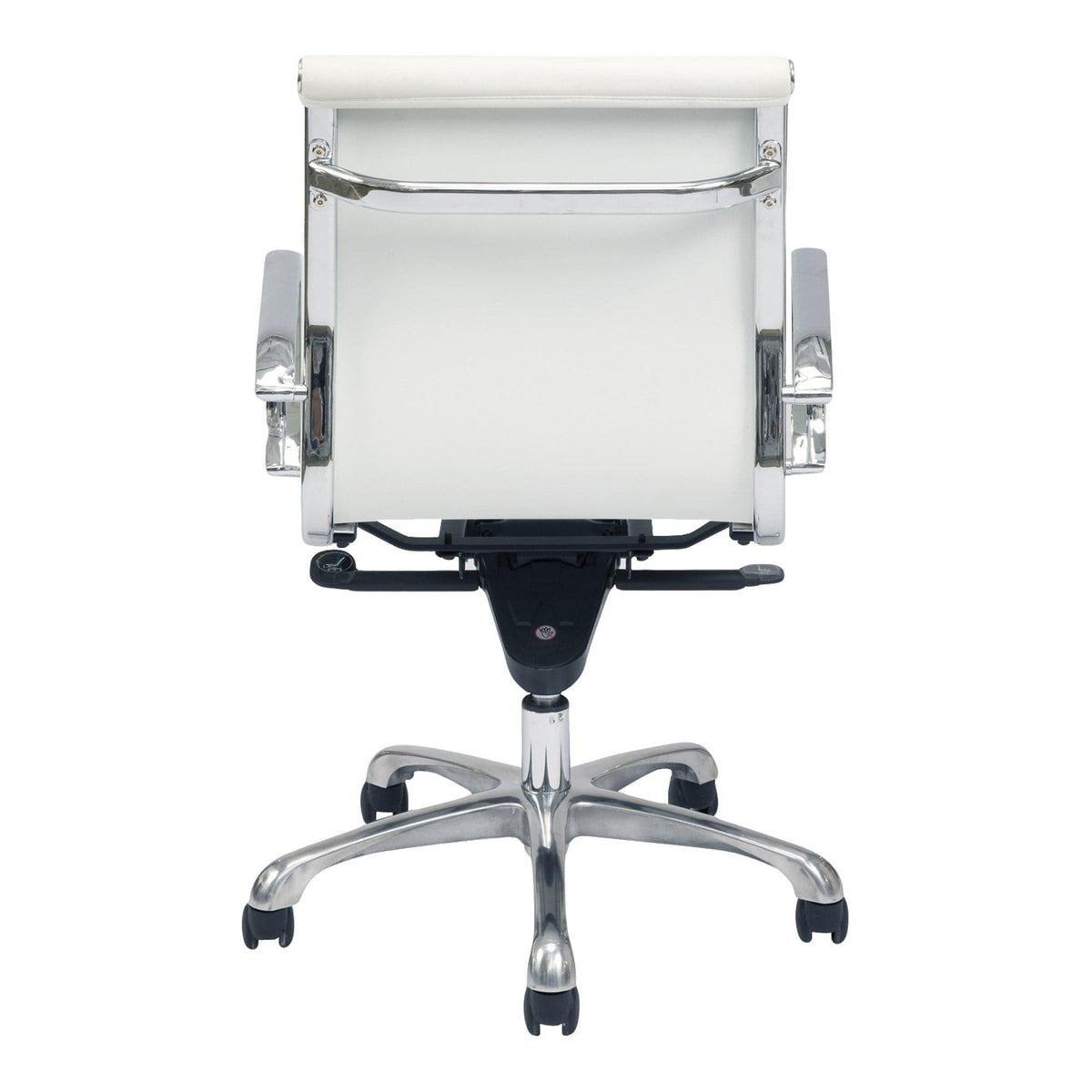 Ivory Vegan Leather Swivel Office Chair - Chair Side View | Bone & Brass