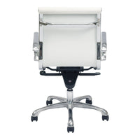 Ivory Vegan Leather Swivel Office Chair - Chair Side View | Bone & Brass