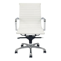 Ivory Vegan Leather Swivel Office Chair - Chair Detail | Bone & Brass