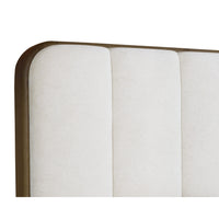 Jamille White Channel Tufted Upholstered Bed - King - Bed Headboard Detail | Bone & Brass