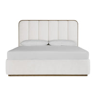 Jamille White Channel Tufted Upholstered Bed - King - Bed Frame Detail | Bone & Brass