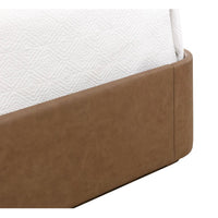 Jamille Cognac Leather King Bed - Bed Frame Detail | Bone & Brass