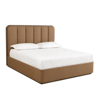 Jamille Cognac Leather King Bed | Bone & Brass