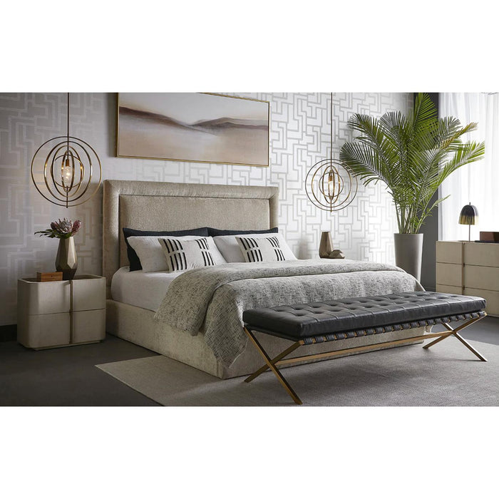 Jamille Cream Nightstand - Nightstand Side View | Bone & Brass