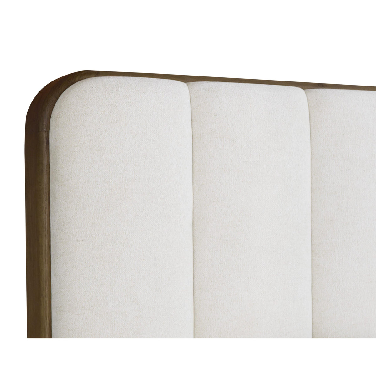Jamille White Channel Tufted Upholstered Bed - Bed Headboard Detail | Bone & Brass