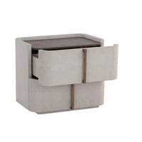 Jamille Cream Nightstand - Nightstand Drawer Detail | Bone & Brass