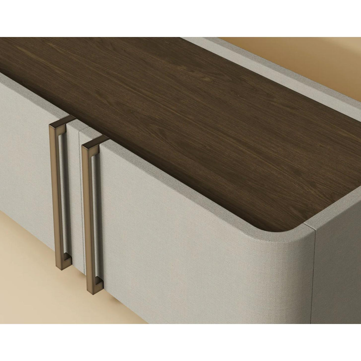 Jamille Cream Media & Storage Cabinet - Sideboard Hardware Detail | Bone & Brass