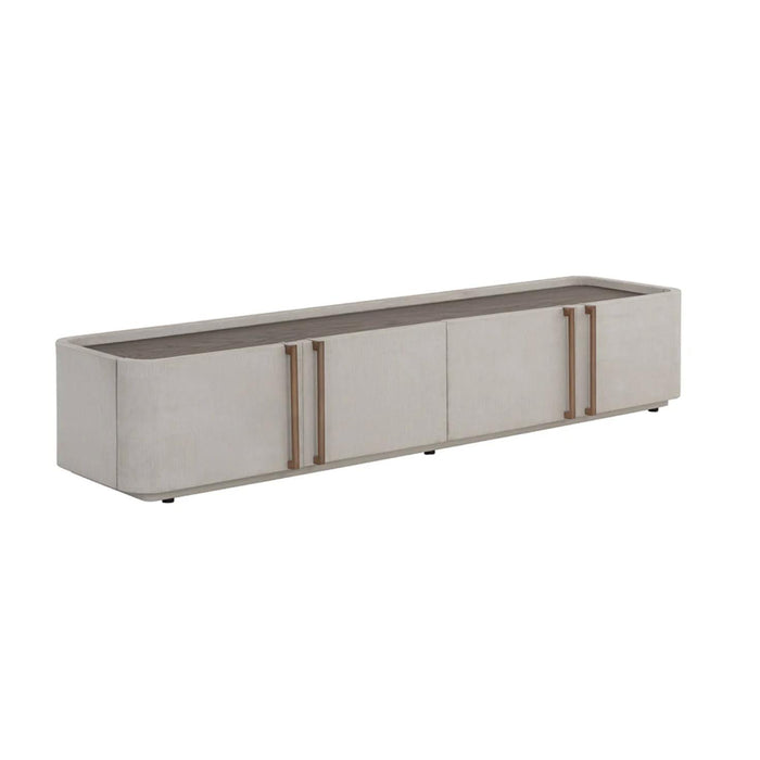 Jamille Cream Media & Storage Cabinet | Bone & Brass