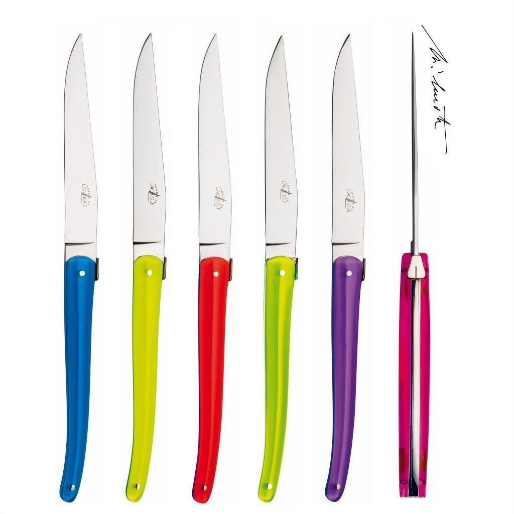 Jean-Michel Wilmotte Set 6 Steak Knives Full Acrylic Handle