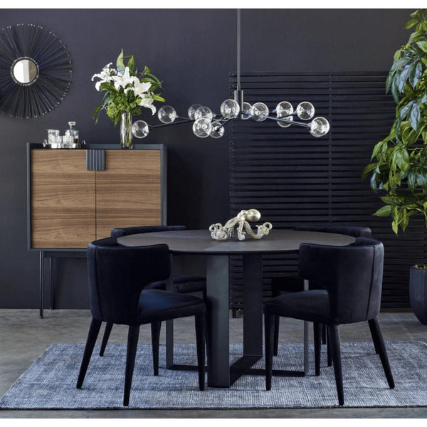 Jennaya Dining Chair Black - Chair Side View | Bone & Brass