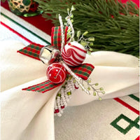 Jingle Bells Napkin Ring, Set 4 - Ring Side View | Bone & Brass