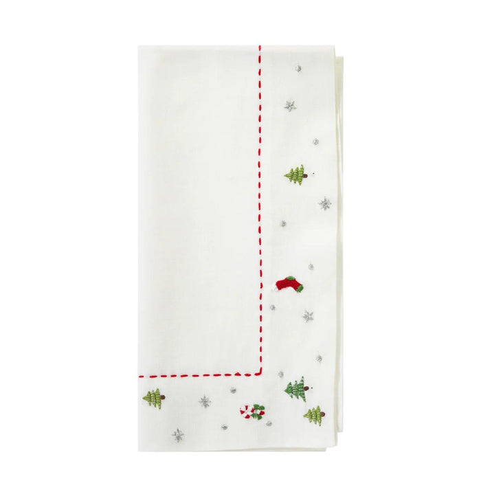 Jolly Days Embroidered Napkins, Set 4 | Bone & Brass