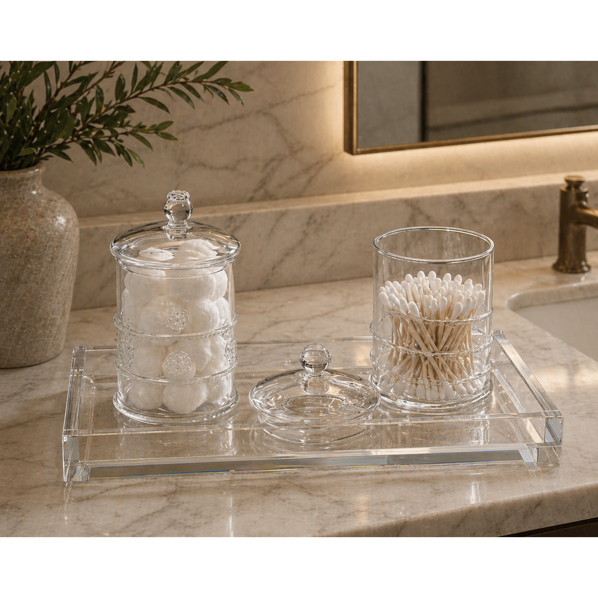 Juliet Lidded Glass Jars, Set of 2 - Jar Detail | Bone & Brass