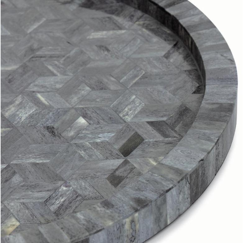 Jullian Round Grey Bone Tray - Tray Detail | Bone & Brass