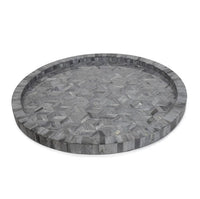 Jullian Round Grey Bone Tray | Bone & Brass