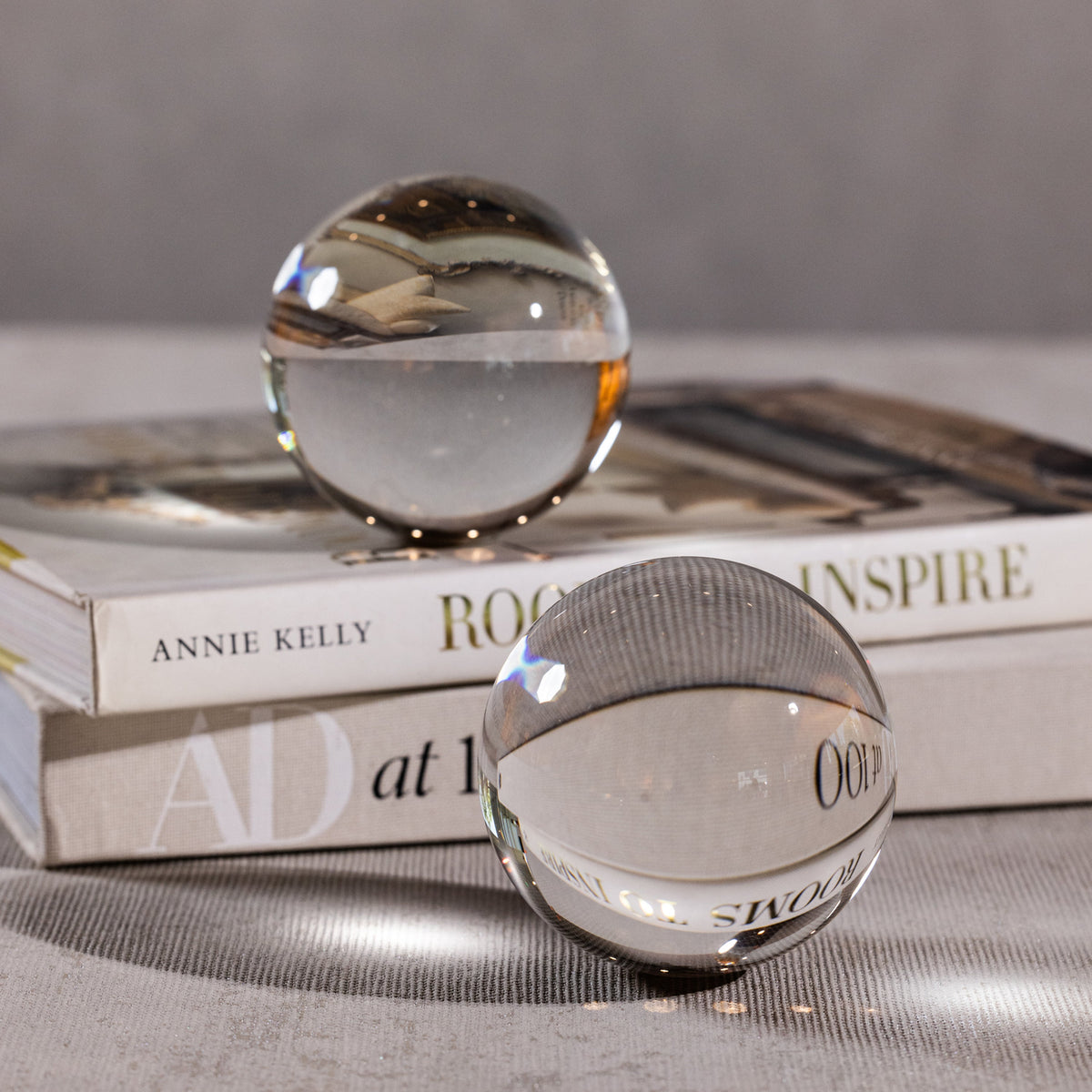 June Decorative Crystal Glass Balls - Side View | Bone & Brass