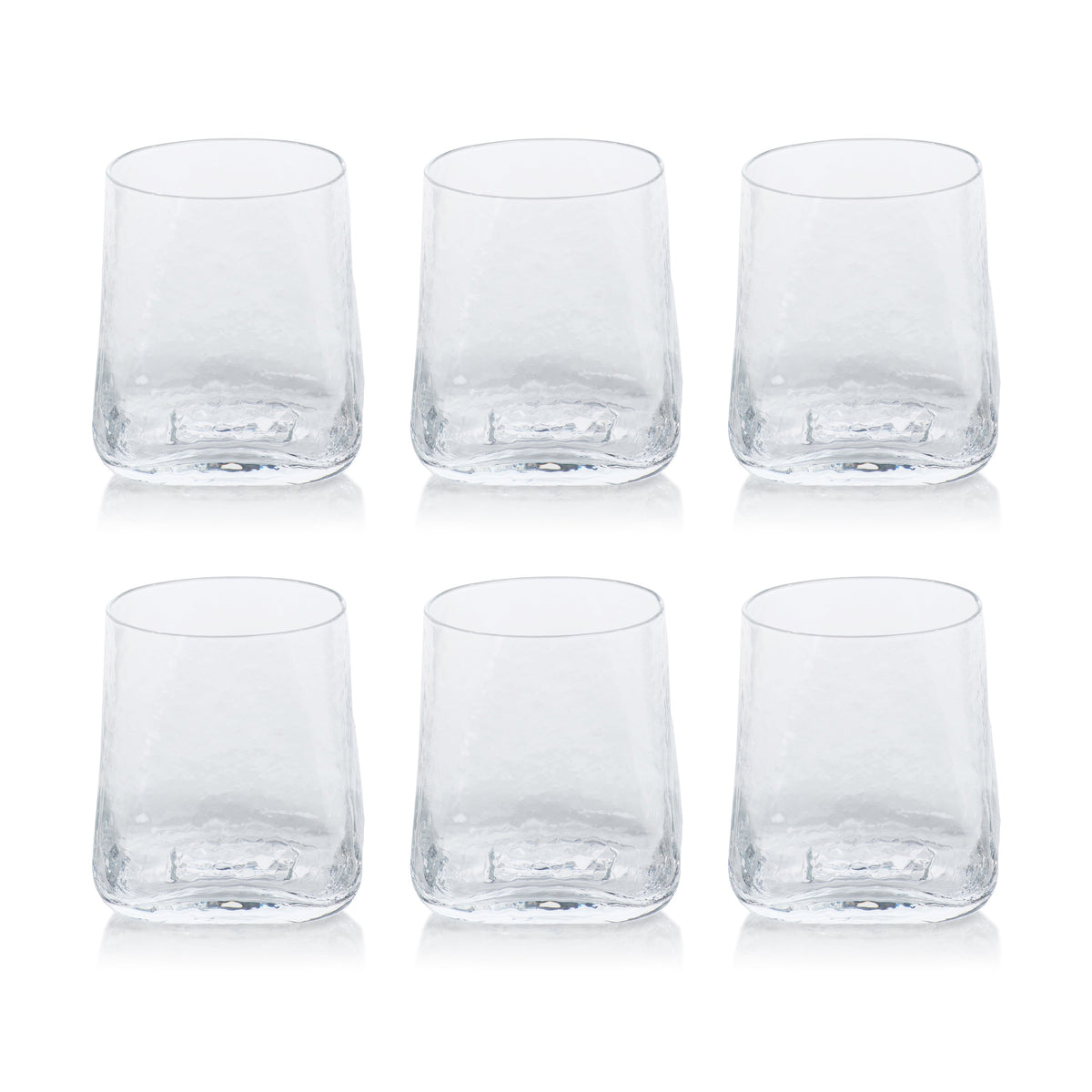 Kaleigh Hammered Rocks Glass, Set of 6 - Glass Close Up | Bone & Brass